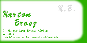 marton brosz business card